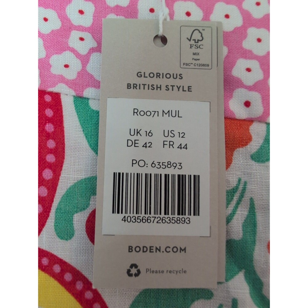 NWT BODEN 100%Linen Pants Wide Legs Floral Paisley Size 12 British Style $160 - Picture 4 of 14
